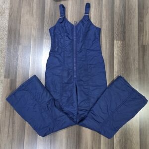 Vintage 1980s Head Made In USA Insulated Bootcut Blue Ski Bibs Adustable Straps